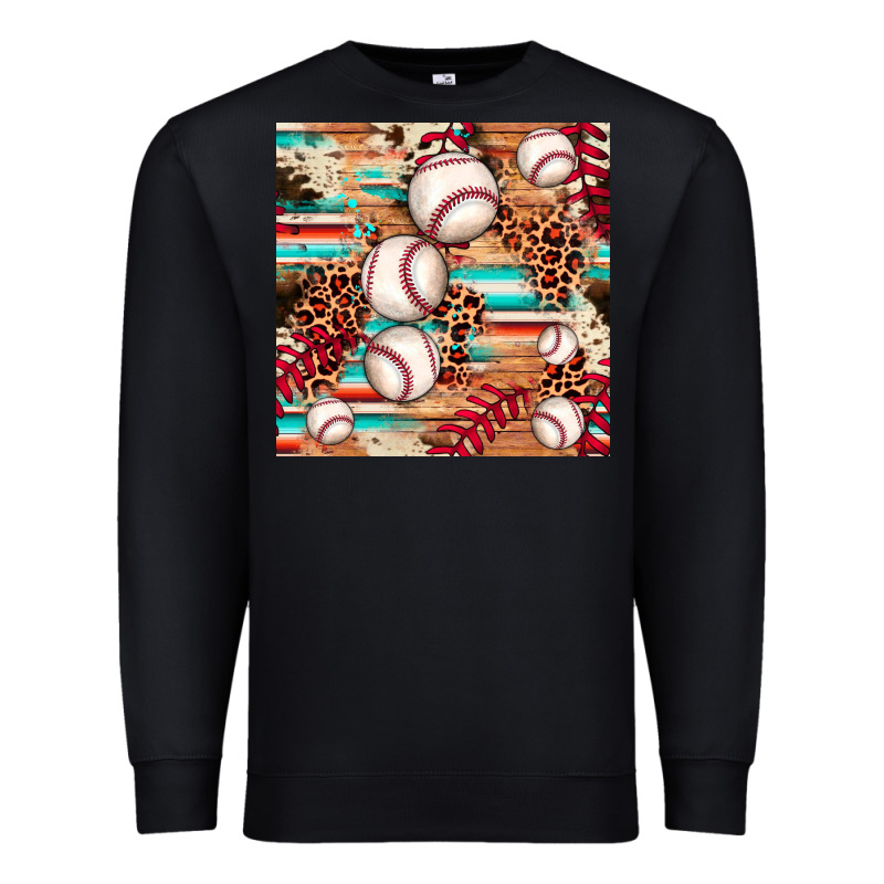 Baseball Leopard Cowhide Turquoise Seamless Pattern Premium Sweatshirt by JahusDesignShop | Teevron