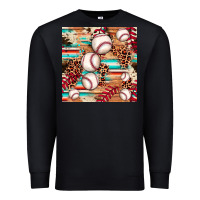 Black baseball leopard cowhide turquoise seamless pattern Premium Sweatshirt - JahusDesignShop