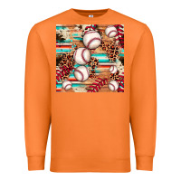 Carrot baseball leopard cowhide turquoise seamless pattern Premium Sweatshirt - JahusDesignShop