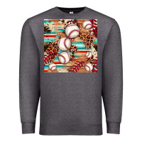 Charcoal Heather baseball leopard cowhide turquoise seamless pattern Premium Sweatshirt - JahusDesignShop