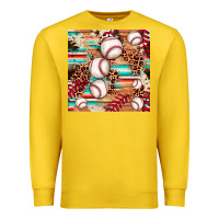 Lemon baseball leopard cowhide turquoise seamless pattern Premium Sweatshirt - JahusDesignShop