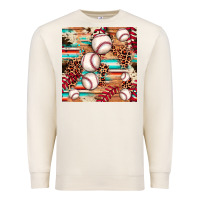 Sandshell baseball leopard cowhide turquoise seamless pattern Premium Sweatshirt - JahusDesignShop