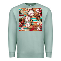 Seafoam baseball leopard cowhide turquoise seamless pattern Premium Sweatshirt - JahusDesignShop