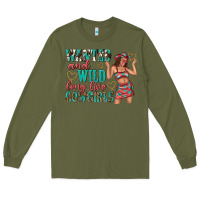 Army Green wanted and wild long live cowgirls Long Sleeve Tee - texasbilliewilder