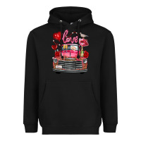 Black valentine's day truck love bird letter Heavyweight Hoodie - FaDigitalArtStudio