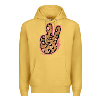 Antique Gold Gold Glitter Pink Leopard Peace Sign Premium Hoodie - Jasminsmagicworld