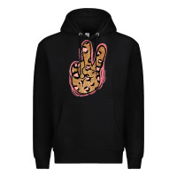 Black Gold Glitter Pink Leopard Peace Sign Premium Hoodie - Jasminsmagicworld