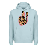 Blue Mist Gold Glitter Pink Leopard Peace Sign Premium Hoodie - Jasminsmagicworld