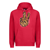 Cardinal Gold Glitter Pink Leopard Peace Sign Premium Hoodie - Jasminsmagicworld