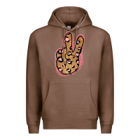 Chestnut Gold Glitter Pink Leopard Peace Sign Premium Hoodie - Jasminsmagicworld