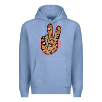 Colony Blue Gold Glitter Pink Leopard Peace Sign Premium Hoodie - Jasminsmagicworld