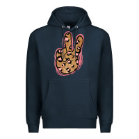 Navy Gold Glitter Pink Leopard Peace Sign Premium Hoodie - Jasminsmagicworld