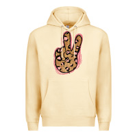 Pina Colada Gold Glitter Pink Leopard Peace Sign Premium Hoodie - Jasminsmagicworld