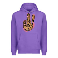 Purple Gold Glitter Pink Leopard Peace Sign Premium Hoodie - Jasminsmagicworld