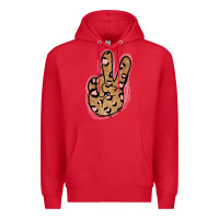 Red Gold Glitter Pink Leopard Peace Sign Premium Hoodie - Jasminsmagicworld