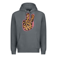 Rock Gold Glitter Pink Leopard Peace Sign Premium Hoodie - Jasminsmagicworld