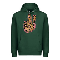 Sports Green Gold Glitter Pink Leopard Peace Sign Premium Hoodie - Jasminsmagicworld