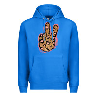 True Royal Gold Glitter Pink Leopard Peace Sign Premium Hoodie - Jasminsmagicworld