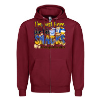 Burgundy i'm just here for the snacks #volleyball brother Zipper Hoodie - Zillion Design Studio
