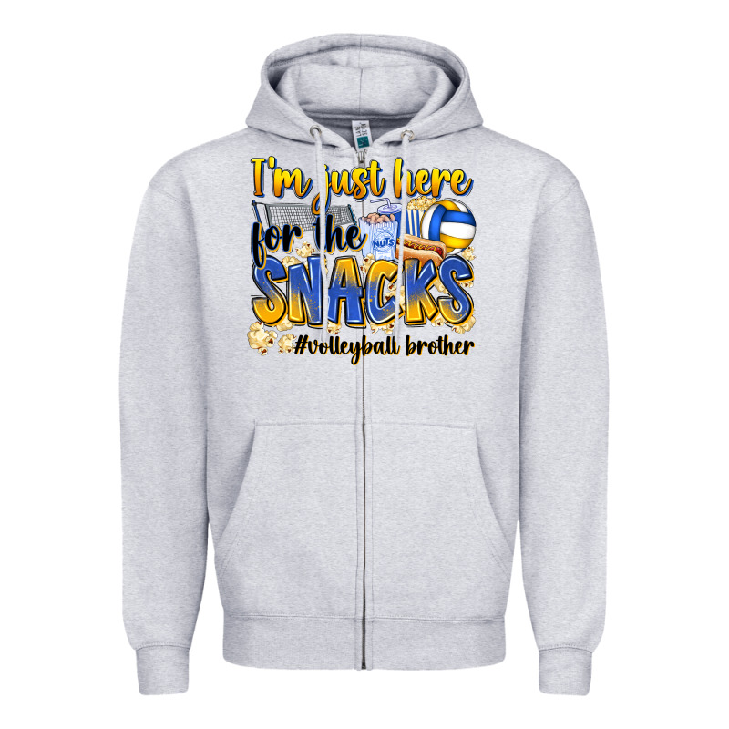 I'm Just Here For The Snacks #volleyball Brother Zipper Hoodie by Zillion Design Studio | Teevron