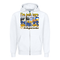 White i'm just here for the snacks #volleyball brother Zipper Hoodie - Zillion Design Studio