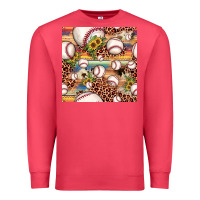 Cardinal baseball leopard cowhide sunflower seamless pattern Premium Sweatshirt - JahusDesignShop