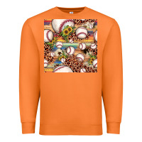 Carrot baseball leopard cowhide sunflower seamless pattern Premium Sweatshirt - JahusDesignShop
