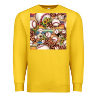 Lemon baseball leopard cowhide sunflower seamless pattern Premium Sweatshirt - JahusDesignShop