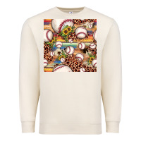 Sandshell baseball leopard cowhide sunflower seamless pattern Premium Sweatshirt - JahusDesignShop