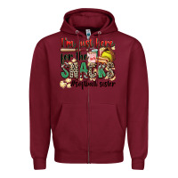 Burgundy i'm just here for the snacks #softball sister Zipper Hoodie - Zillion Design Studio