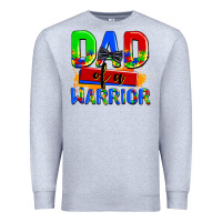 Heather Grey dad of a warrior Premium Sweatshirt - AdoDesignShop