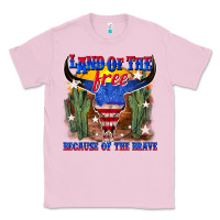 Bubblegum Pink land of the free because of the brave Classic Tee - texasbilliewilder