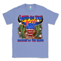 Colony Blue land of the free because of the brave Classic Tee - texasbilliewilder