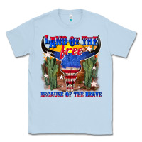 Dusty Blue land of the free because of the brave Classic Tee - texasbilliewilder
