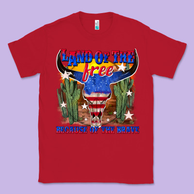 Classic Tee land of the free because of the brave