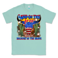 Seafoam land of the free because of the brave Classic Tee - texasbilliewilder