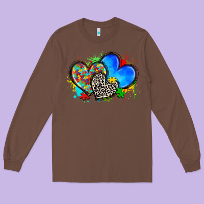 Autism Hearts Long Sleeve Tee Designed By Zillion Design Studio