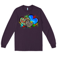 Plum autism hearts Long Sleeve Tee - Zillion Design Studio