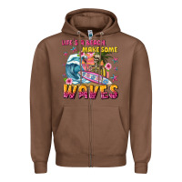 Chestnut lifes a beach make some waves Zipper Hoodie - texasbilliewilder
