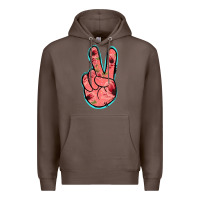 Coffee Pink Floral Glitter Peace Sign Premium Hoodie - Jasminsmagicworld