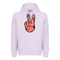 Lilac Pink Floral Glitter Peace Sign Premium Hoodie - Jasminsmagicworld