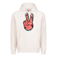 Pale Pink Pink Floral Glitter Peace Sign Premium Hoodie - Jasminsmagicworld