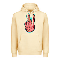 Pina Colada Pink Floral Glitter Peace Sign Premium Hoodie - Jasminsmagicworld