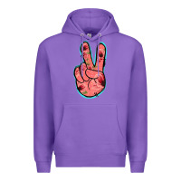 Purple Pink Floral Glitter Peace Sign Premium Hoodie - Jasminsmagicworld