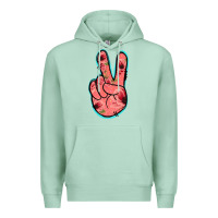 Seafoam Pink Floral Glitter Peace Sign Premium Hoodie - Jasminsmagicworld