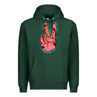 Sports Green Pink Floral Glitter Peace Sign Premium Hoodie - Jasminsmagicworld