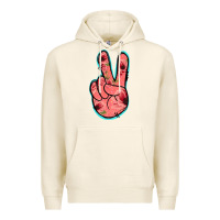 Tofu Pink Floral Glitter Peace Sign Premium Hoodie - Jasminsmagicworld