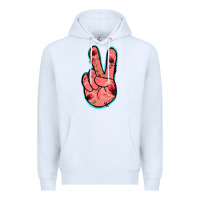 White Pink Floral Glitter Peace Sign Premium Hoodie - Jasminsmagicworld