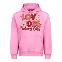 Fuchsia Pink love more worry less Urban Hoodie - MaliasSmallBusiness