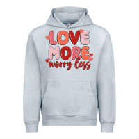 Heather Grey love more worry less Urban Hoodie - MaliasSmallBusiness